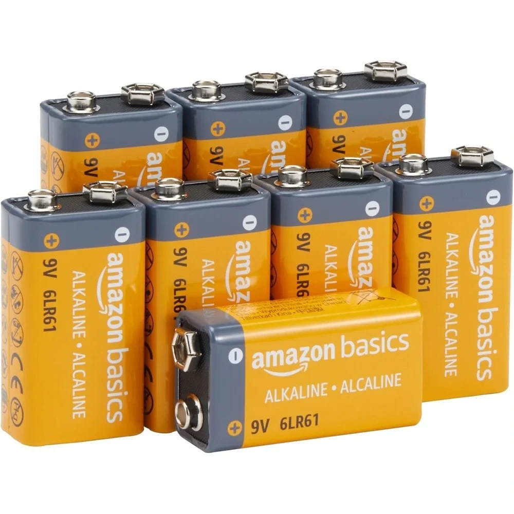 Amazon Basics 8-Pack 9V Alkaline Batteries 5-Year Shelf Life New In Box